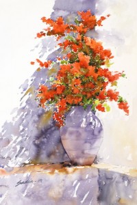 Sadia Arif,  14 x 21 Inch, Watercolor on Paper, Floral Painting, AC-SAD-022